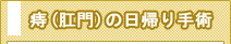 痔（肛門）の日帰り手術